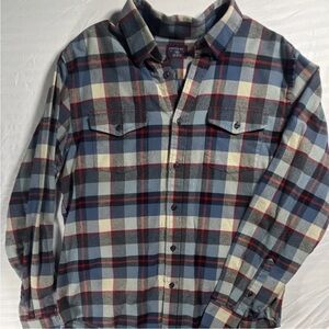 UNTUCKit Men’s Blue, Cream & Red Plaid Button-Down Shirt
